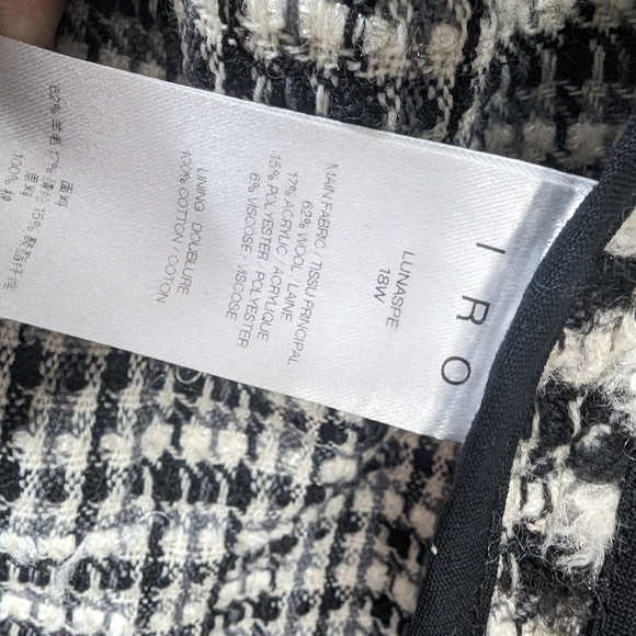 IRO Luna Textured Black and White  Wrap Jacket ..Size 34 - Picture 11 of 11